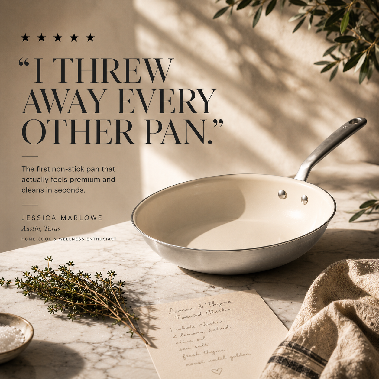 HOC Ceramic-Clad Non Stick Frying Pan